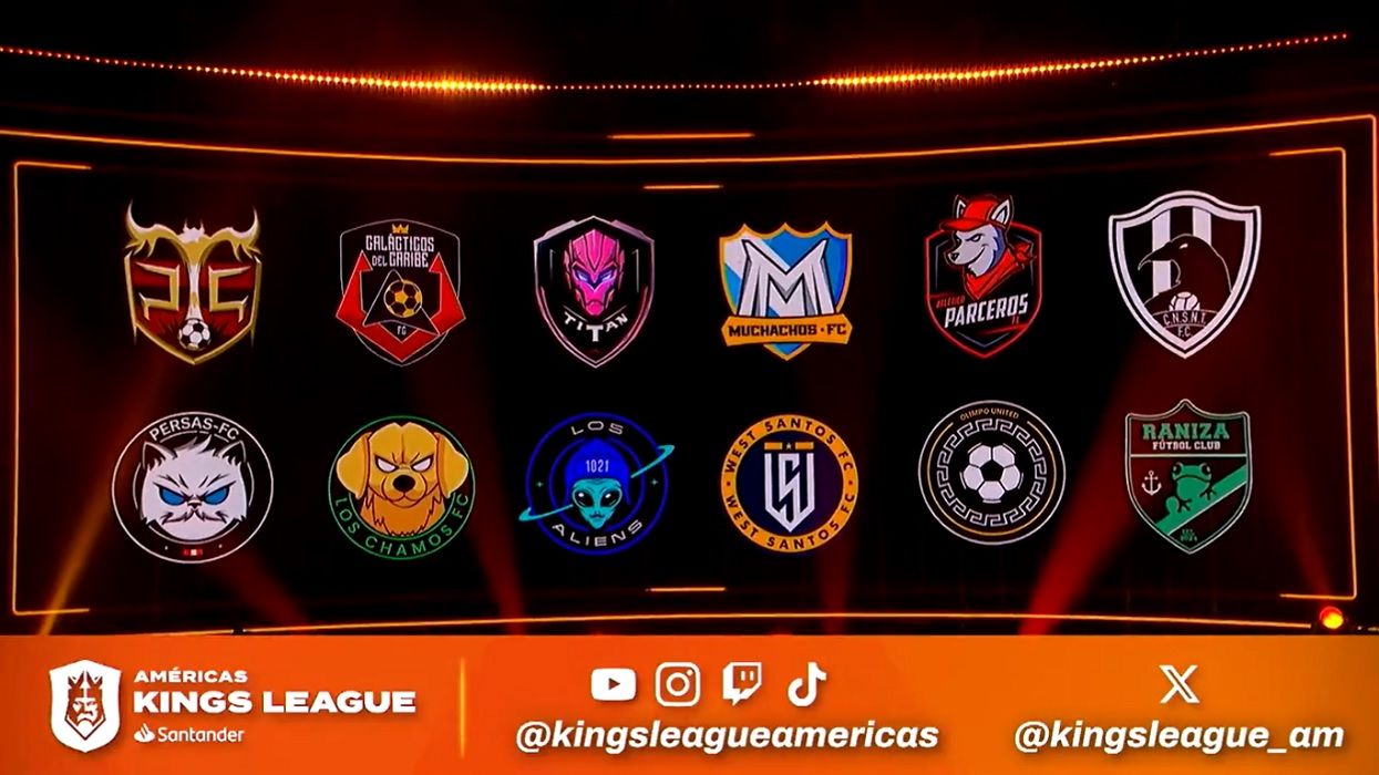 Los escudos de la Kings League Américas.