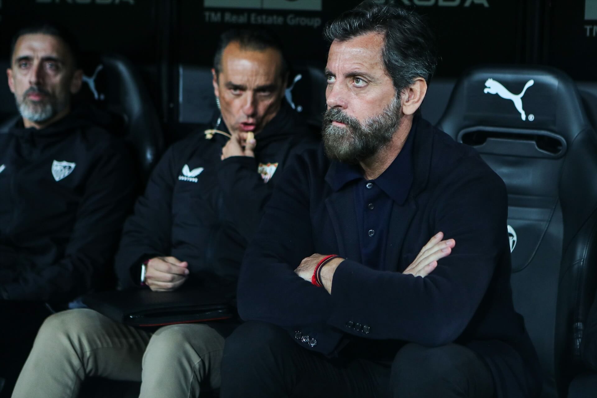 Quique Sánchez Flores y Oltra, en el Valencia-Sevilla.