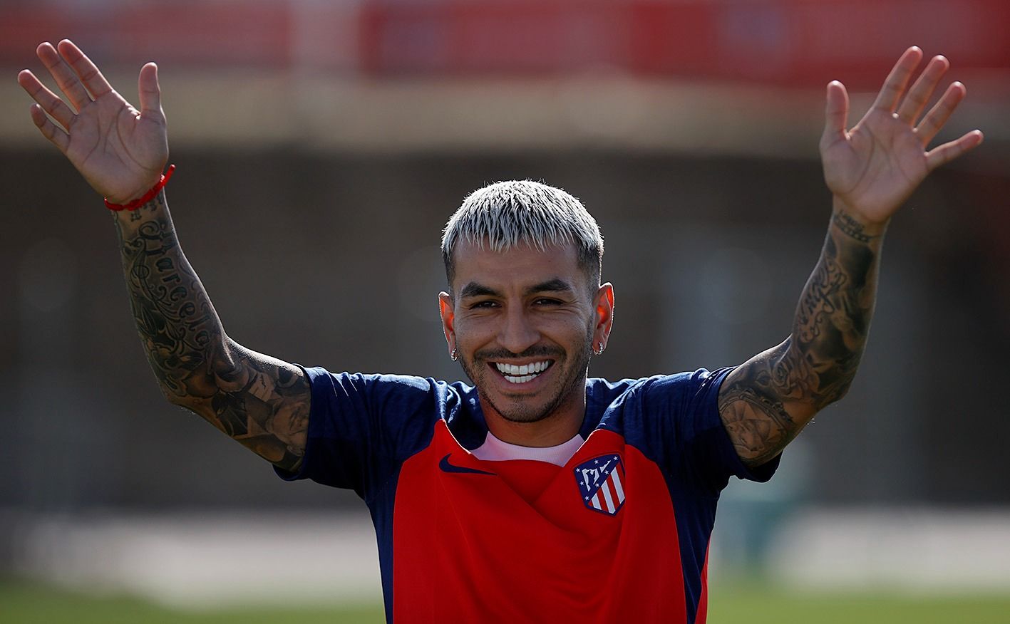 Ángel Correa, en una sesión del Atlético de Madrid.