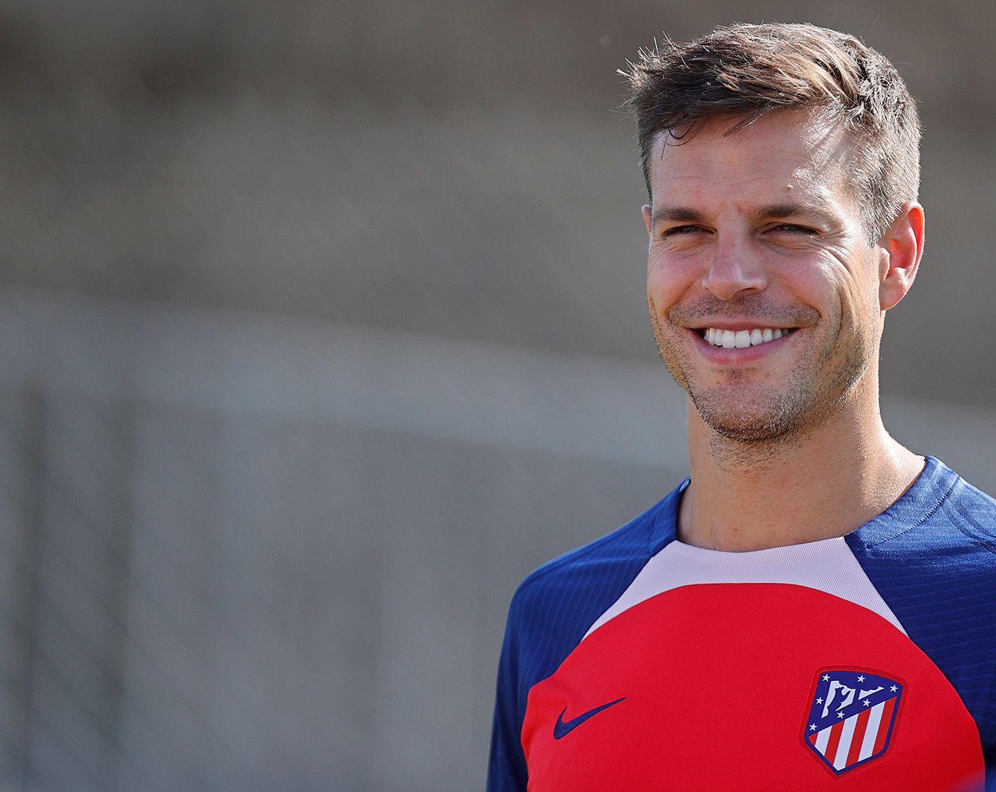  César Azpilicueta, en un entrenamiento con el Atlético de Madrid.