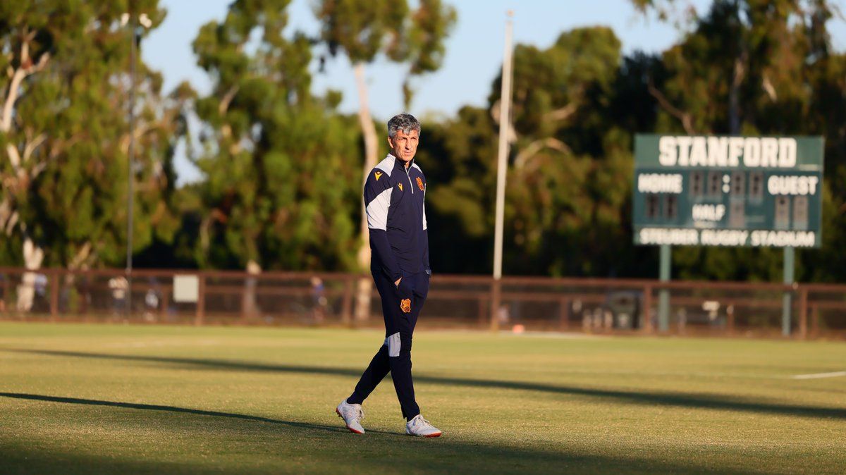 Imanol dirige una sesión de entrenamiento en Estados Unidos en la anterior pretemporada.