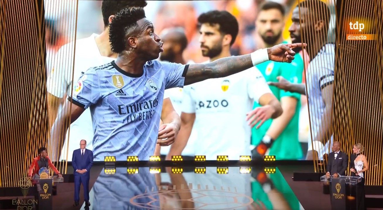  El conflicto con Vinicius en Mestalla, durante la gala del Balón de Oro.