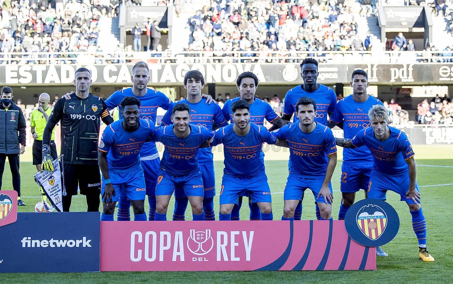  El once titular en aquel FC Cartagena - Valencia CF.