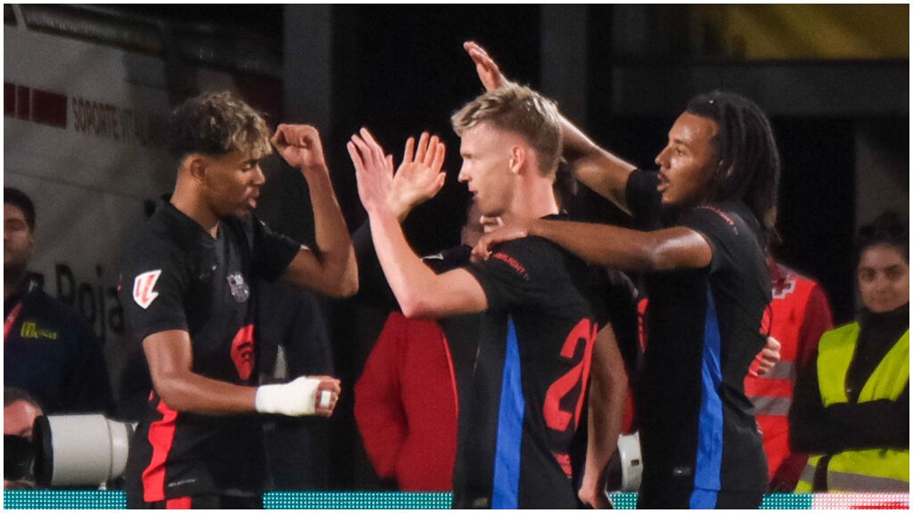  Dani Olmo celebrando su gol frente a Las Palmas.