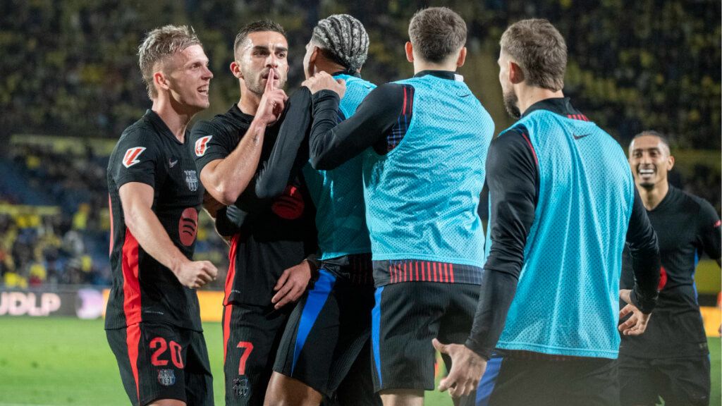  Ferran Torres celebrando su gol ante Las Palmas