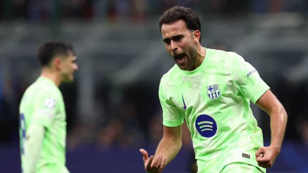 Eric García celebra su gol ante el Inter de Milán (EFE)
