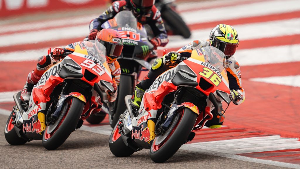 Marc Márquez y Joan Mir, en el GP de India.