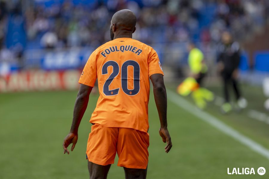 Foulquier, durante el Alavés-Valencia.