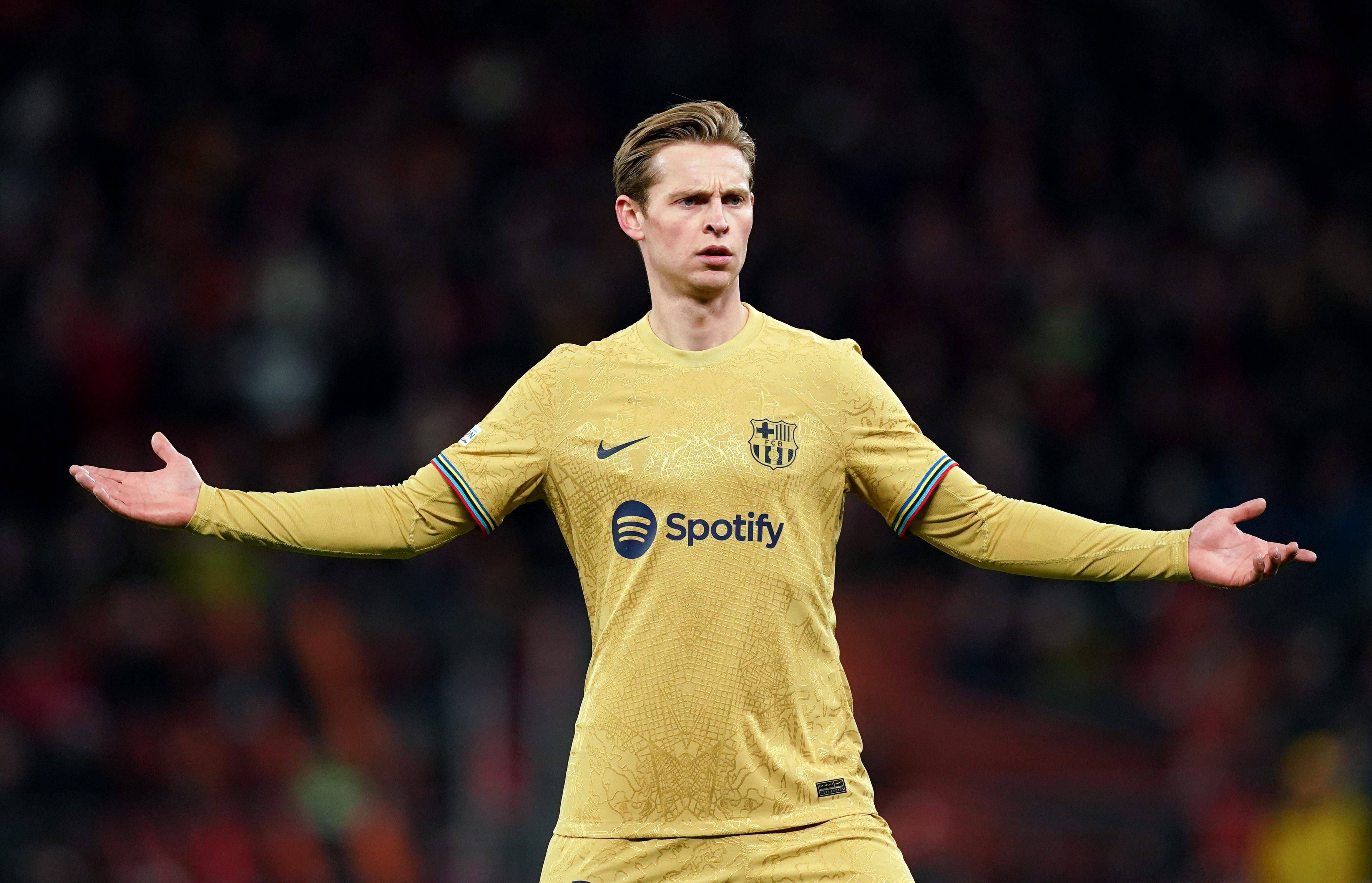 Frenkie de Jong, durante el Manchester United-Barça.