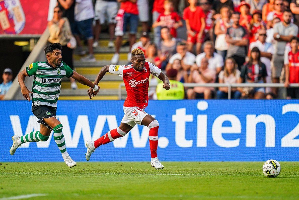 Álvaro Djaló, en su debut con el SC Braga ante el Sporting de Portugal