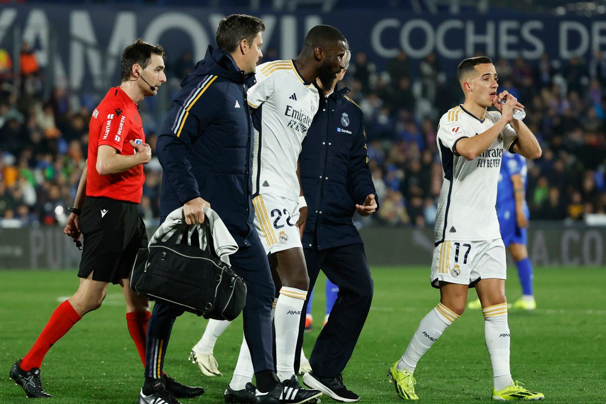  Antonio Rüdiger se retira lesionado del Getafe-Real Madrid.
