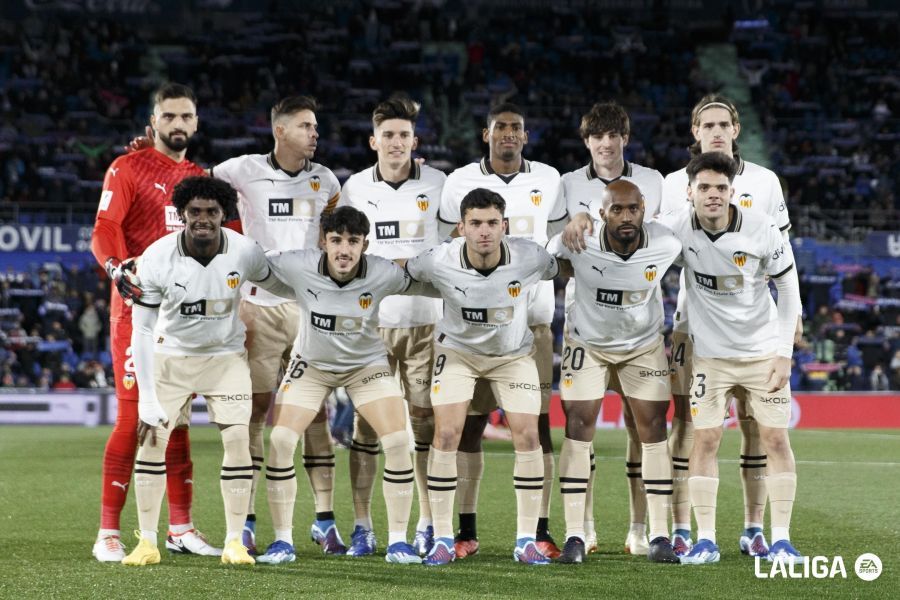  El once del Valencia CF ante el Getafe CF.
