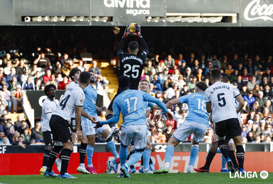  Giorgi Mamardashvili, en el Valencia - Celta.