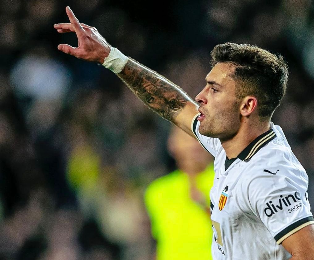  Hugo Duro celebra su gol al Athletic Club.