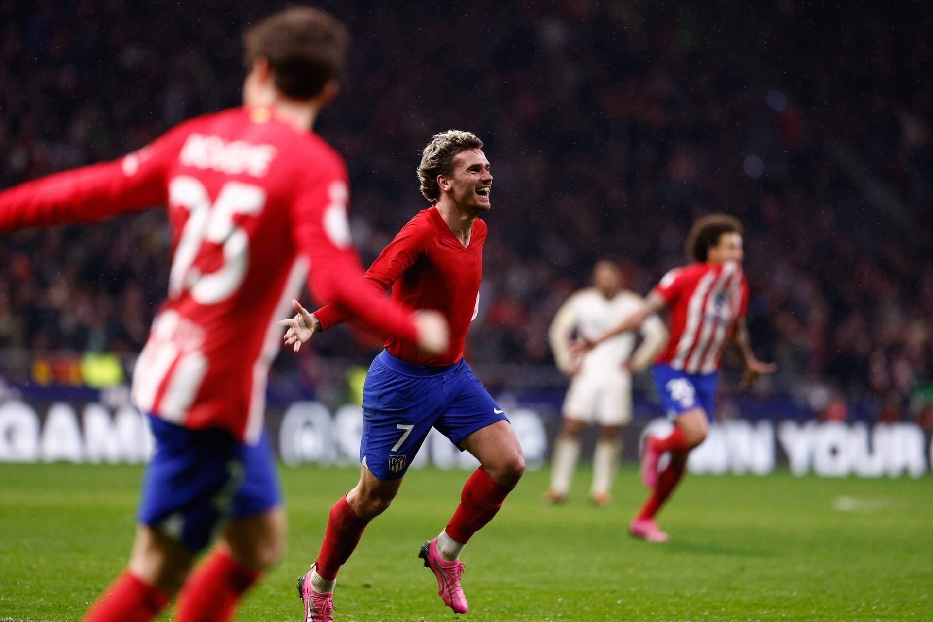 Griezmann celebra un gol en Copa del Rey, frente al Real Madrid.