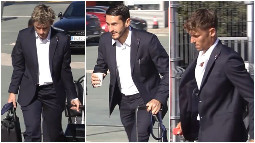 Griezmann, Koke y Llorente, también sin la corbata puesta