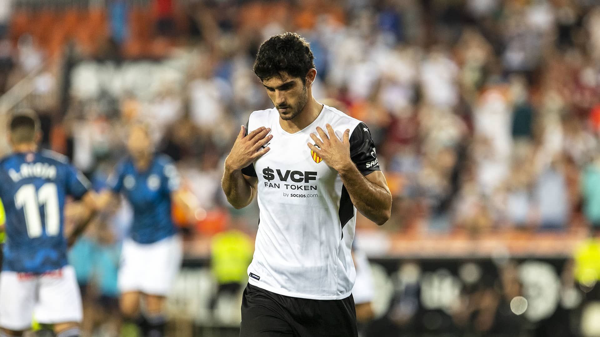  Guedes celebra su gol contra el Alavés