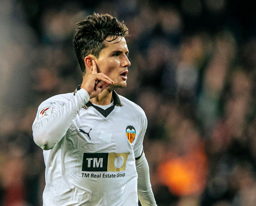  Hugo Guillamón celebra su gol al FC Barcelona.