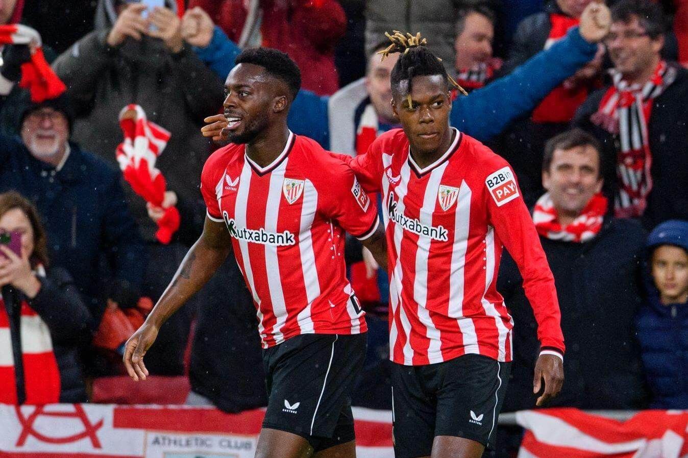  Los hermanos Williams ante el Atlético en la semifinal de Copa en San Mamés.