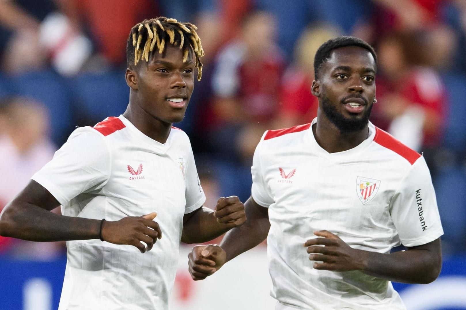  Los hermanos Williams, Nico e Iñaki, listos para jugar ante el CA Osasuna en El Sadar.