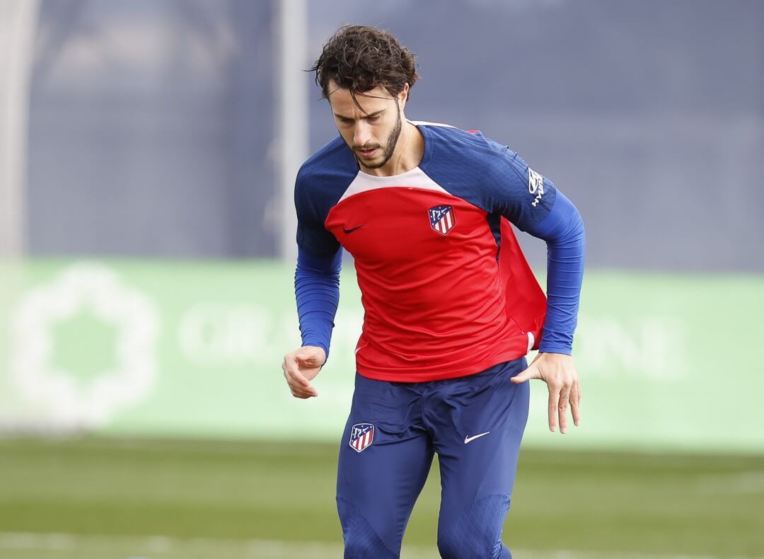  Mario Hermoso, en una sesión del Atlético.