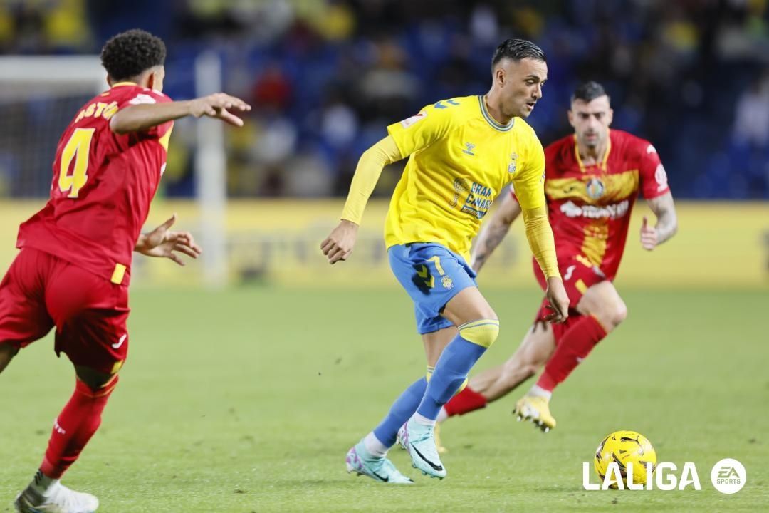 Cristian Herrera, jugador que gusta al Dëpor, en un partido con la UD Las Palmas.