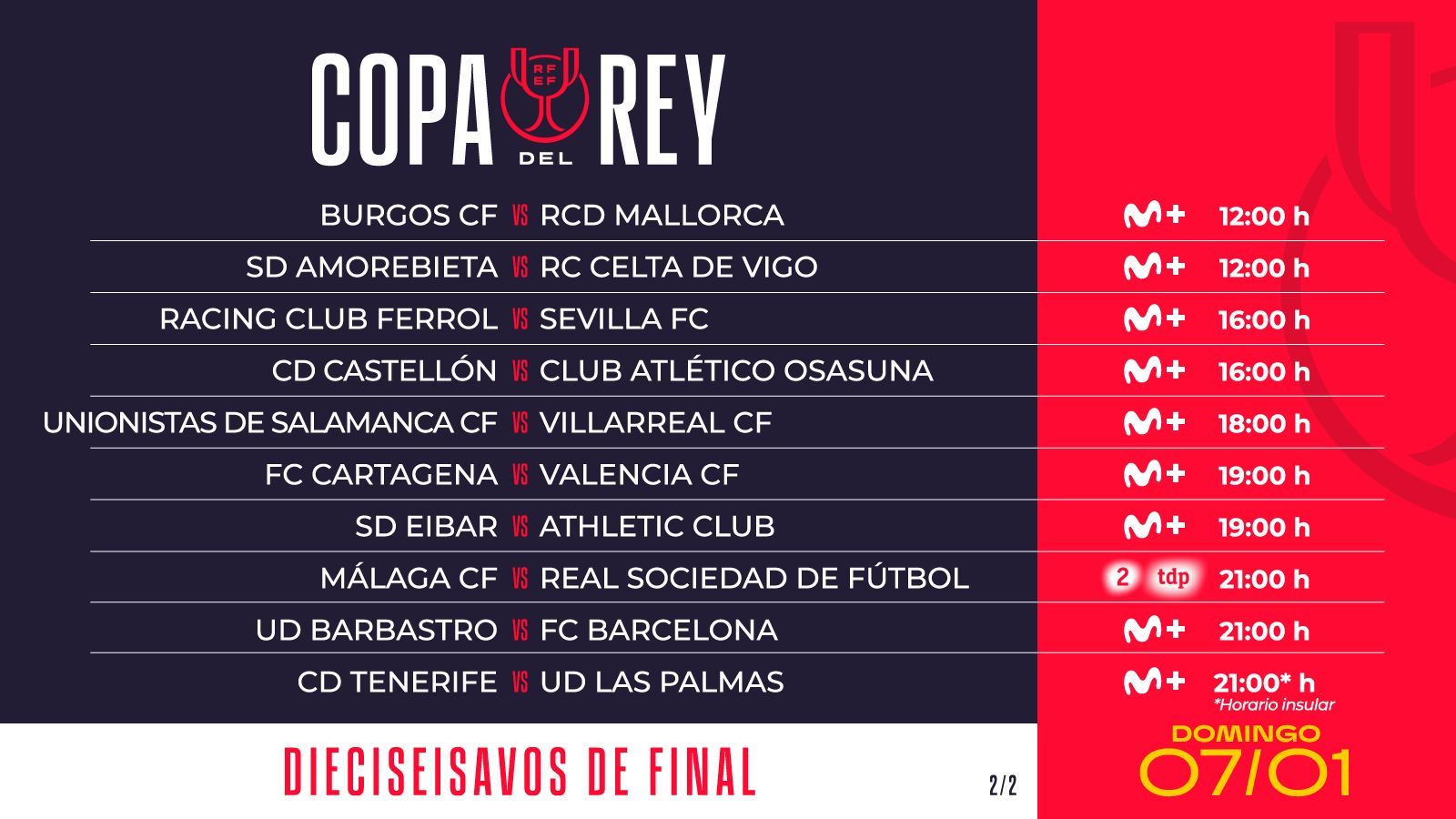 Horarios Copa