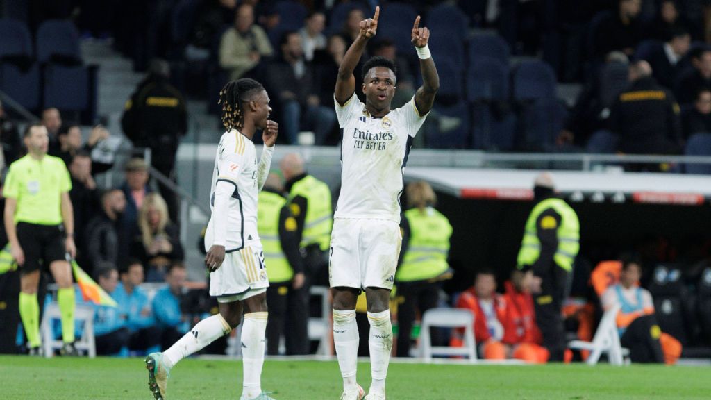  Vinicius Jr durante el partido ante el Valencia. (Fuente: Cordon Press)