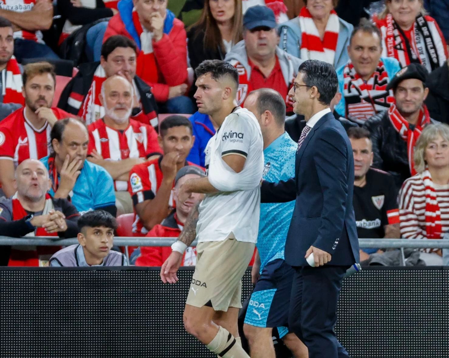  Hugo Duro, en el Athletic Club - Valencia CF: