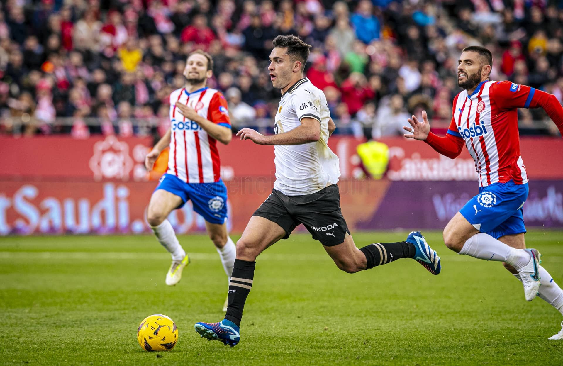  Hugo Duro, en el Girona FC - Valencia CF.