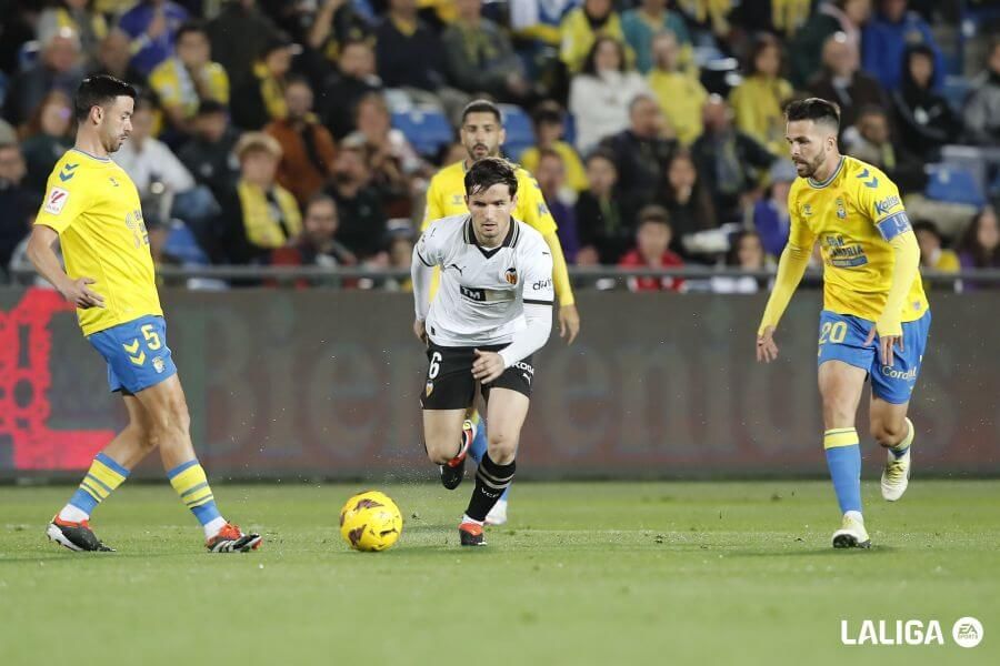 Hugo Guillamón, durante el UD Las Palmas - Valencia CF (Foto: LALIGA).