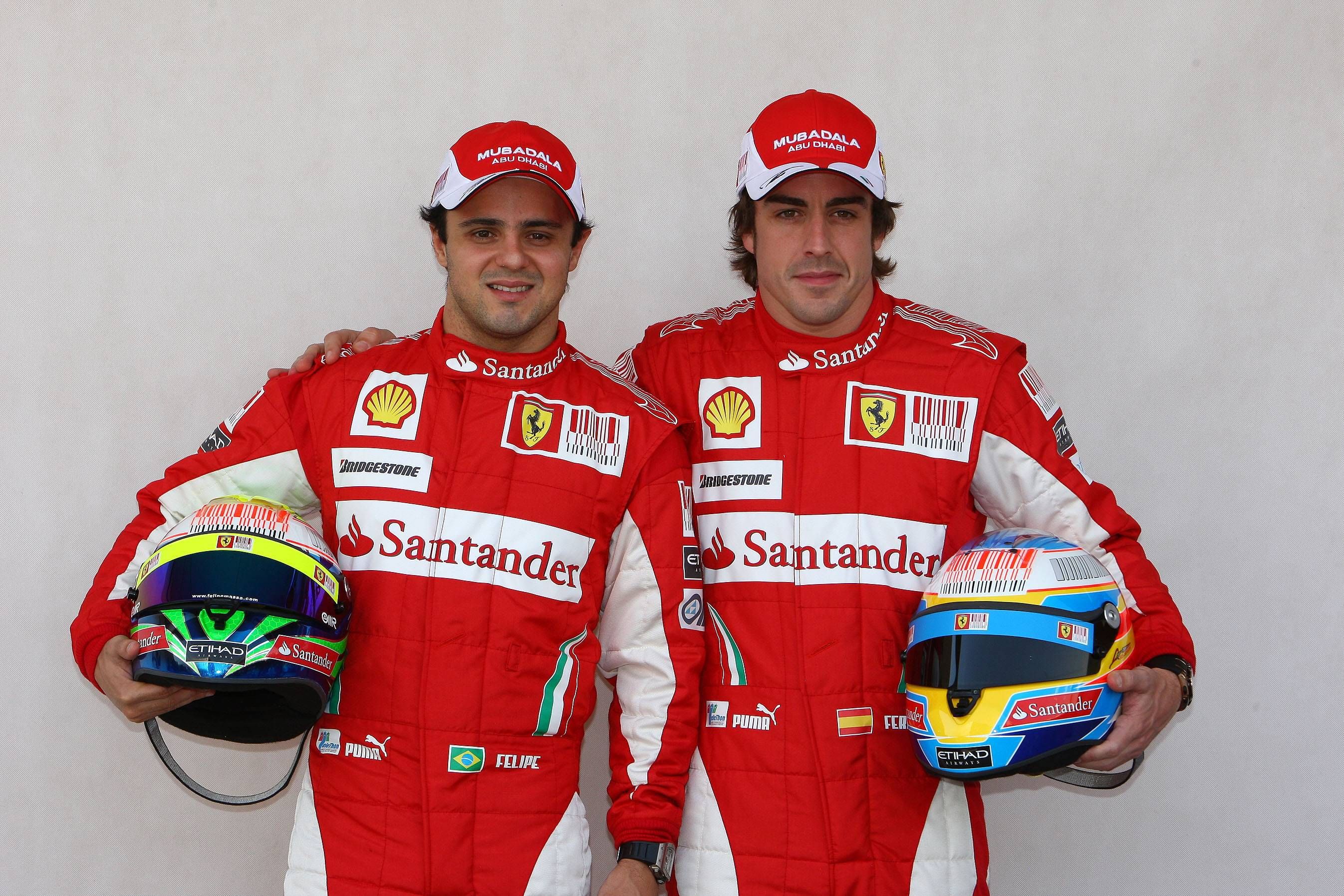 Felipe Massa y Fernando Alonso, en 2010.