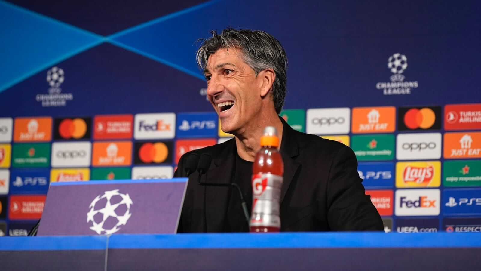  Imanol Alguacil en la rueda de prensa previa al partido ante el PSG.
