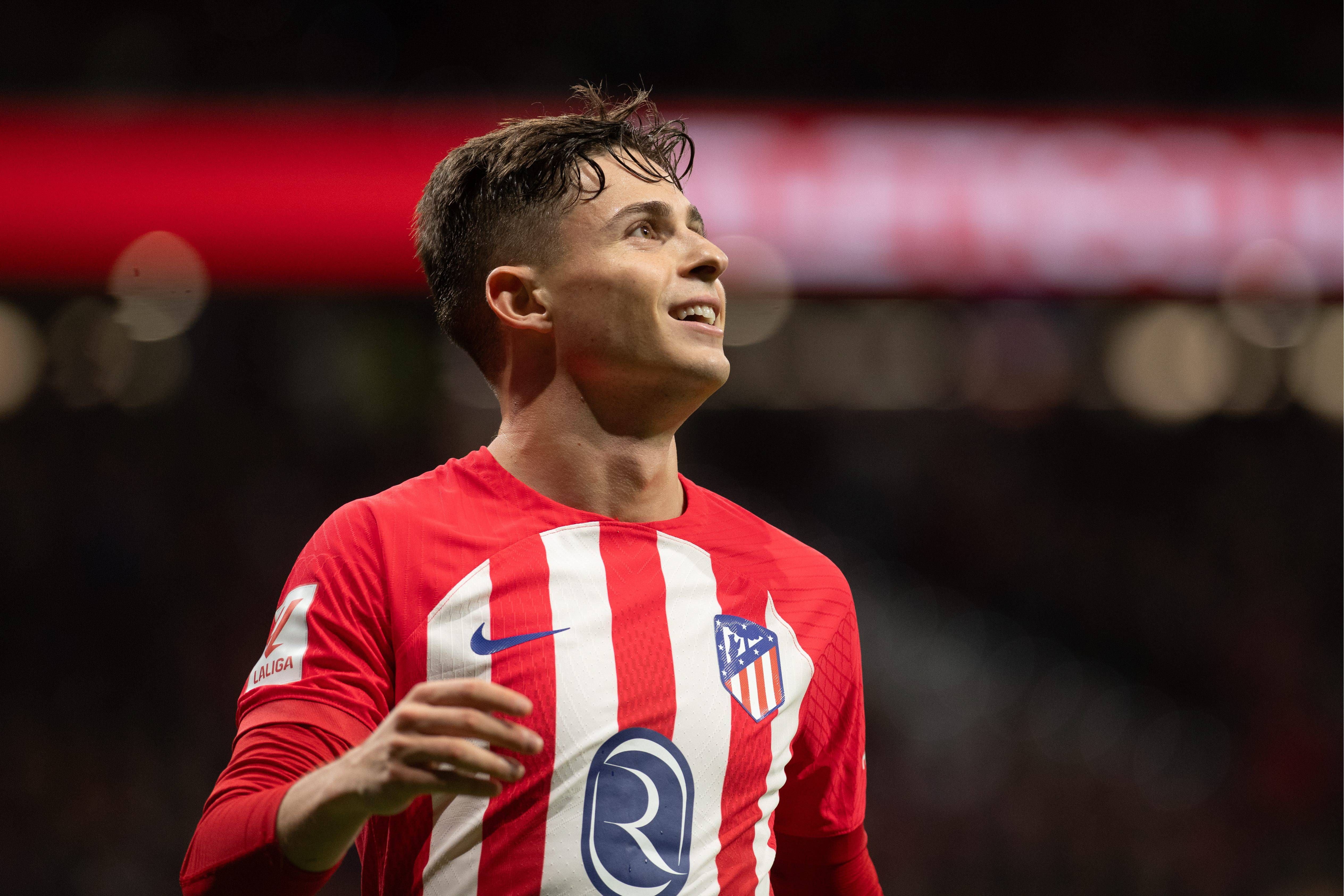  Rodrigo Riquelme, en un partido del Atlético de Madrid.