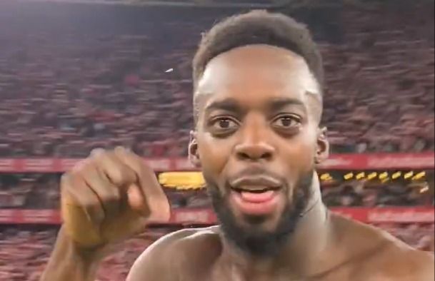 Iñaki Williams celebra el triunfo del Athletic.