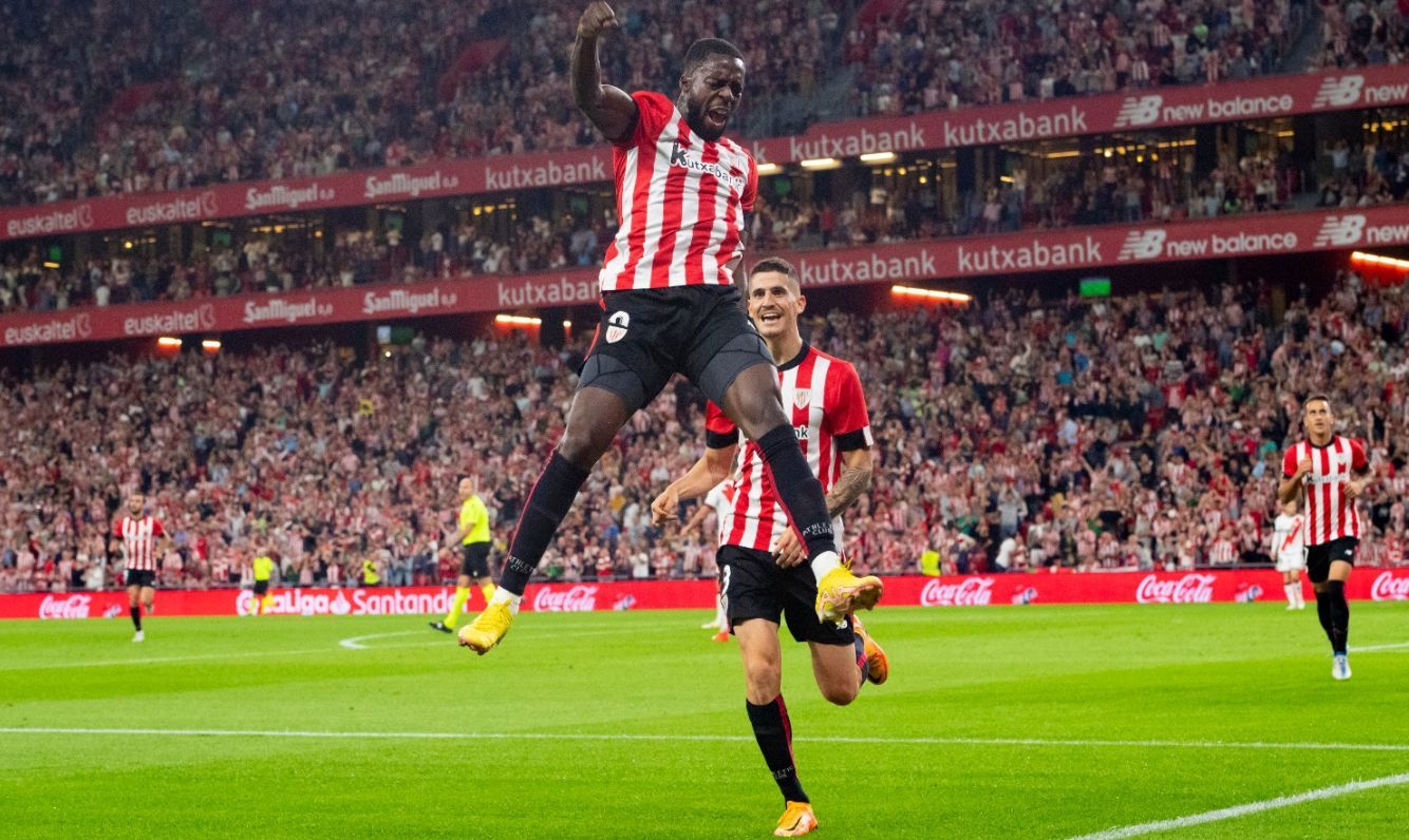 Iñaki Williams celebra su gol ante el Rayo.