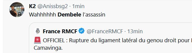  Insultos a Ousmane Dembélé en X. (Twitter)