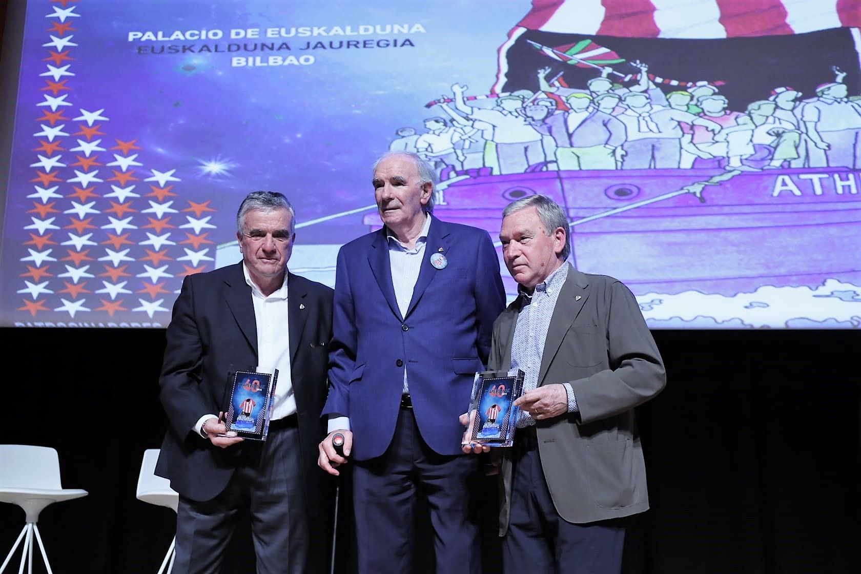 Dani, el Txopo Iribar y Javier Clemente, en la Gala Txapeldunak del Athletic Club campeón de LaLiga.