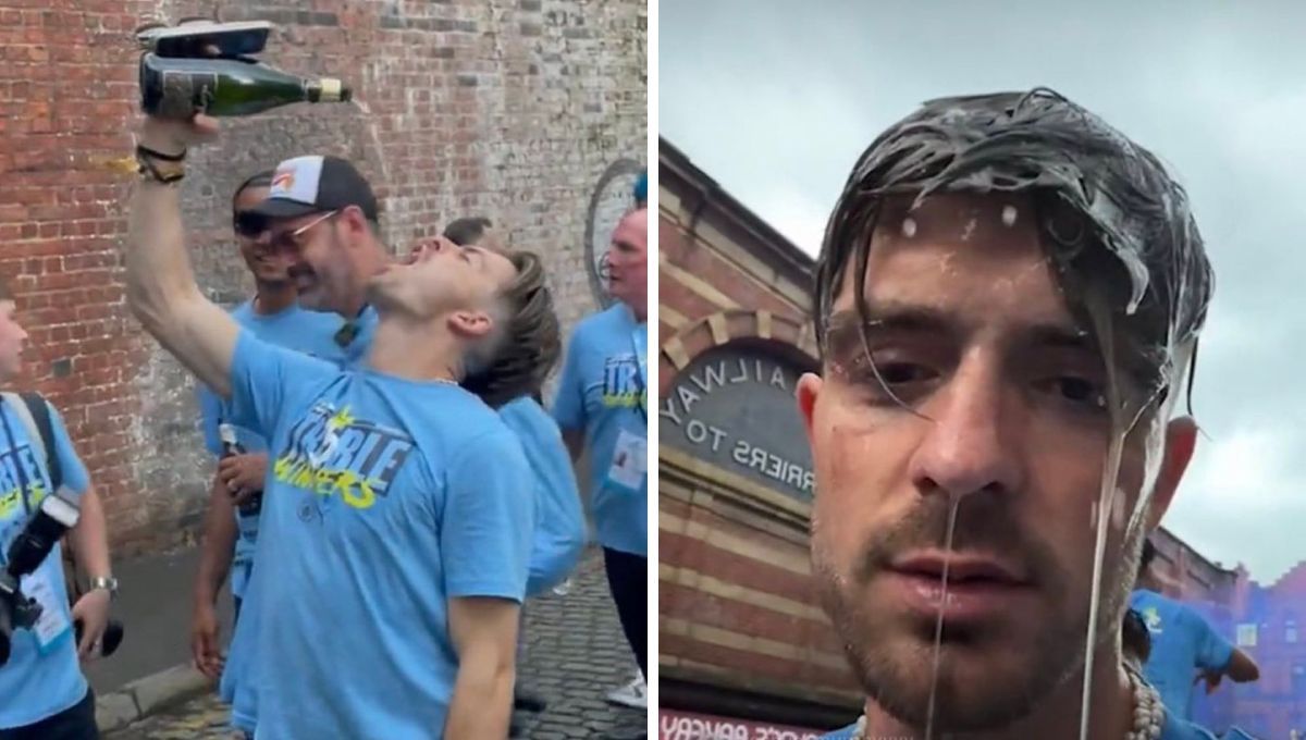  Jack Grealish, en la fiesta del Manchester City.