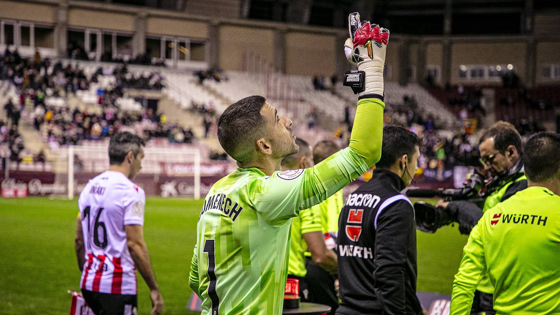 Jaume Doménech, ante la UD Logroñés en la que fue su vuelta a un partido oficial con el Valencia CF.