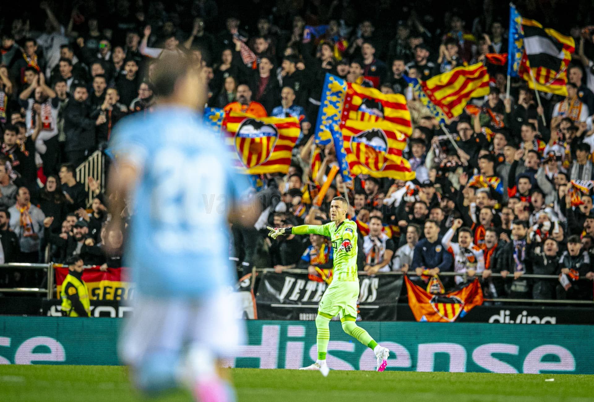 Jaume Doménech, ante el Celta de Vigo.