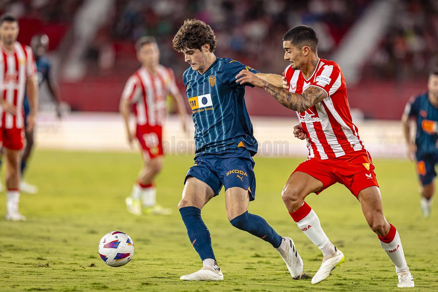  Javi Guerra, en el Almería - Valencia CF.