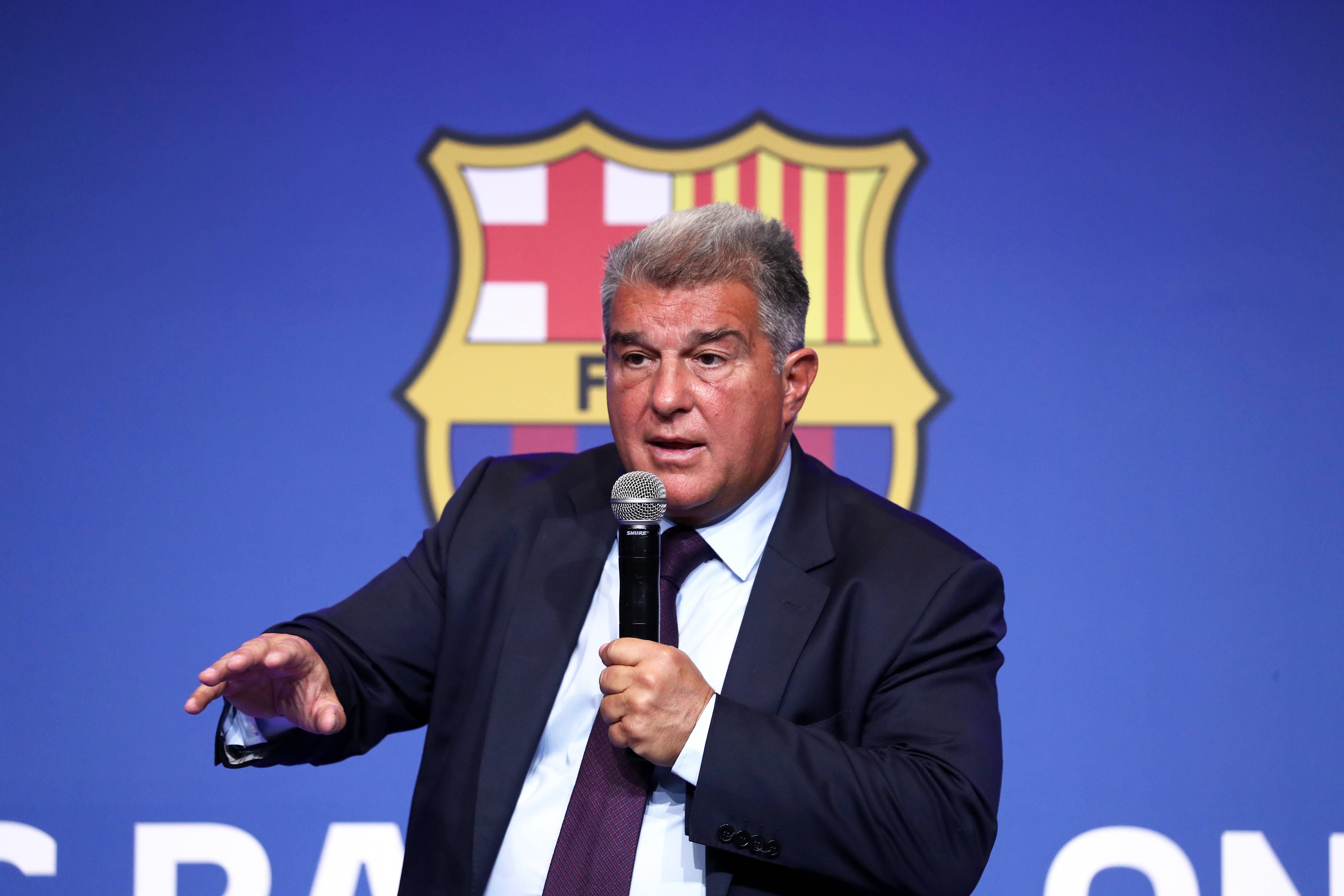 Joan Laporta, en rueda de prensa del Barcelona por el 'caso Negreira' (FOTO: Cordón Press).