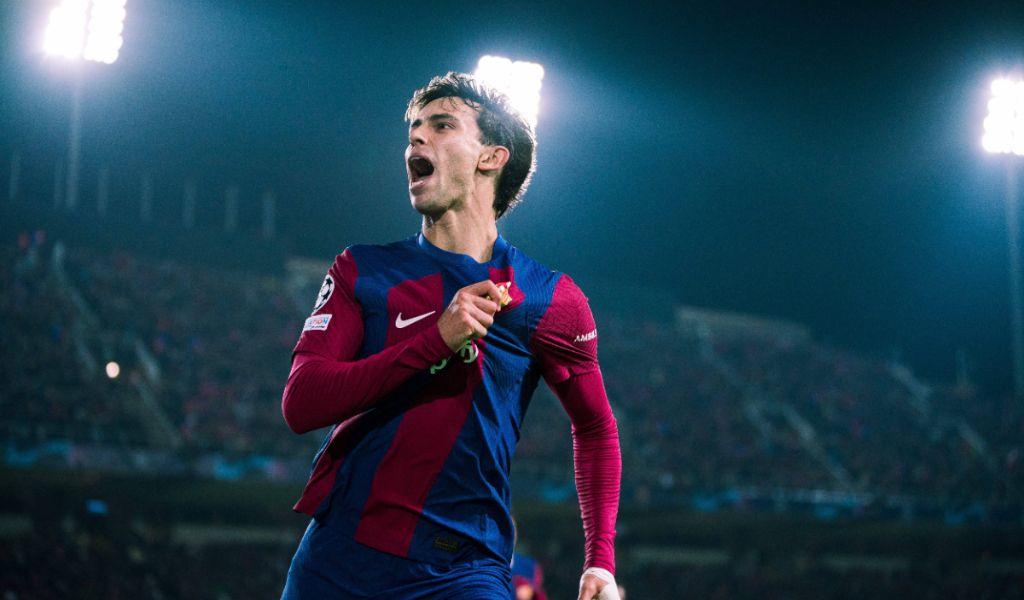  Joao Félix celebrando su gol con el FC Barcelona ante el Atlético de Madrid (Fuente: Cordon Press
