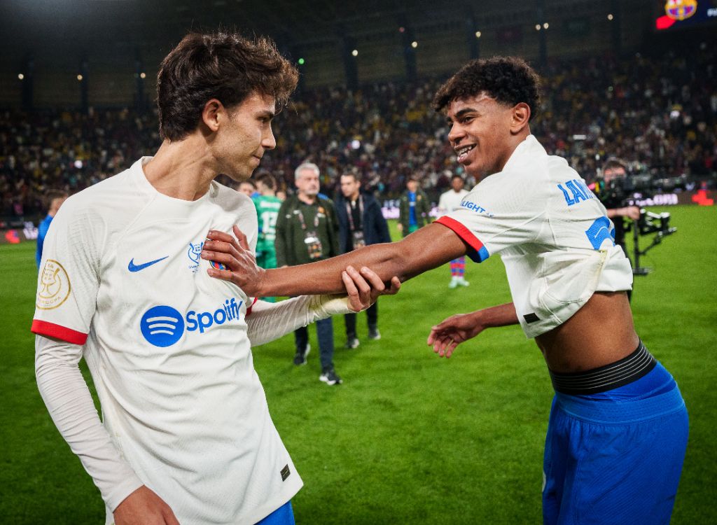 Joao Félix y Lamine Yamal tras el encuentro frente a Osasuna (@FCBarcelona)