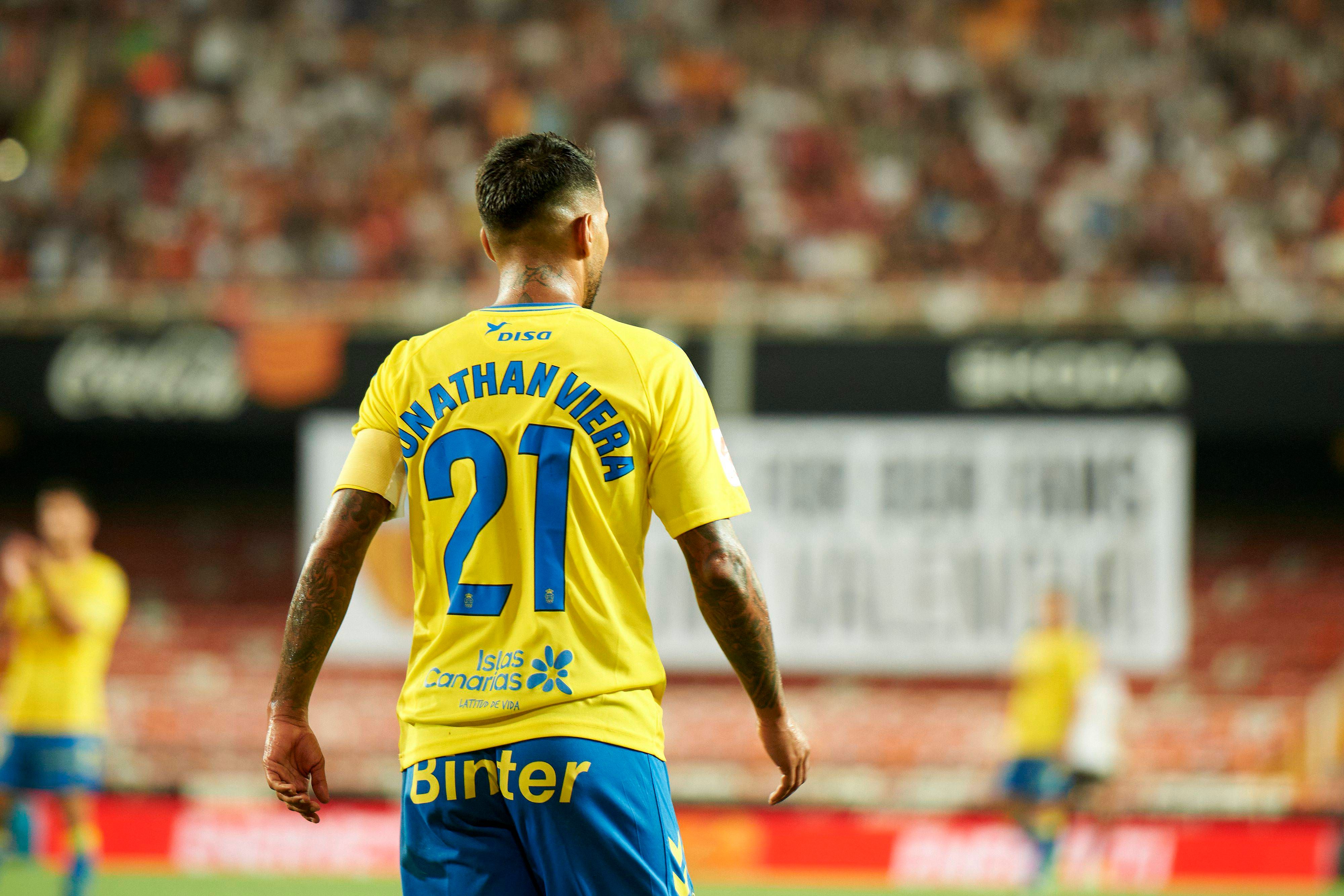  Jonathan Viera, con Las Palmas ante el Celta de Vigo.