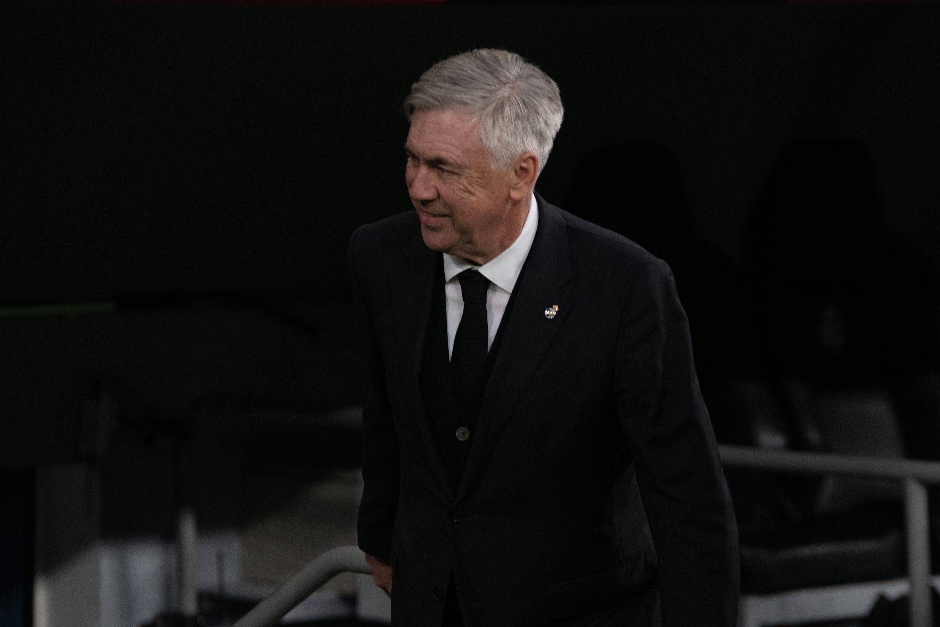 Carlo Ancelotti, en el banquillo del Real Madrid.