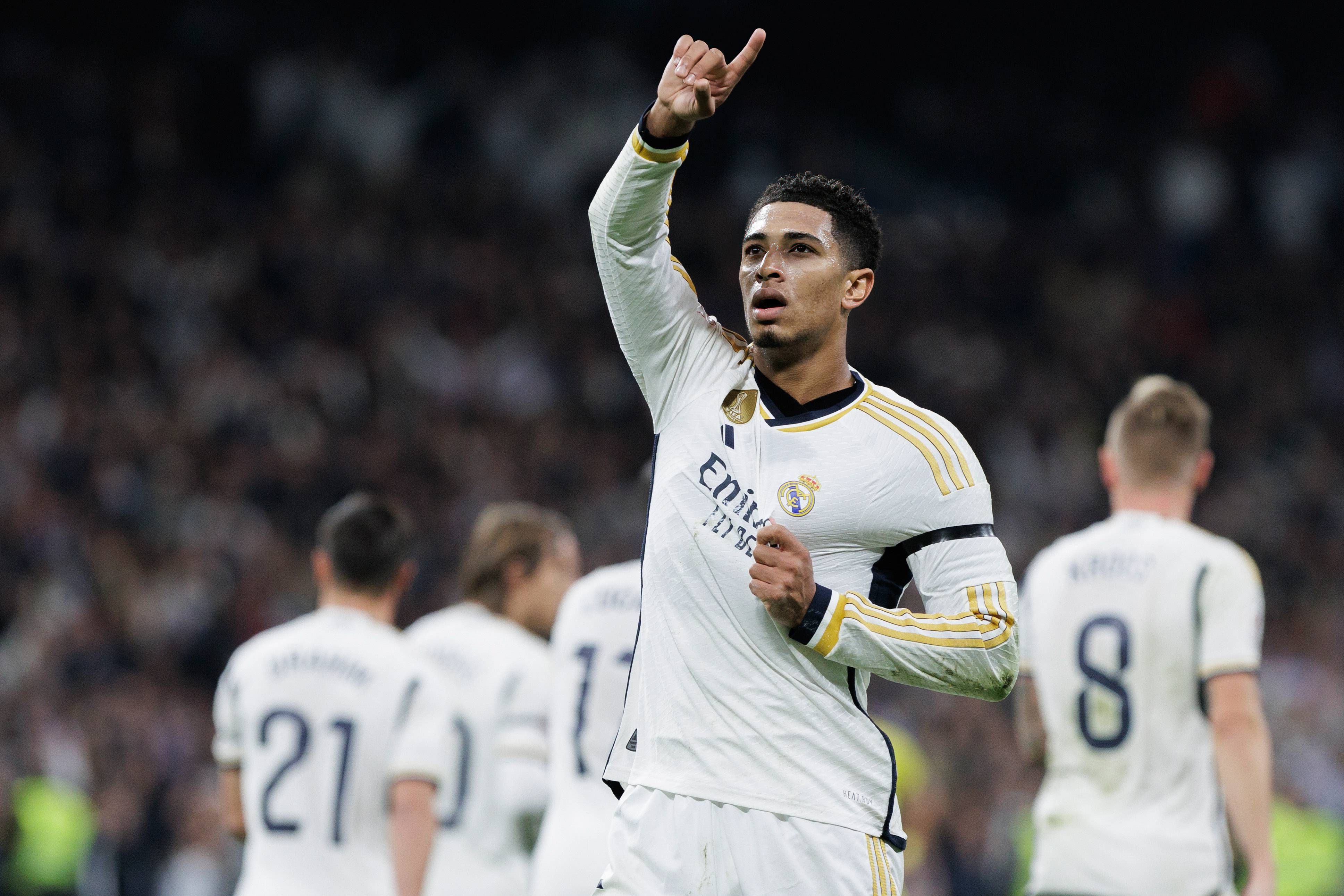 Jude Bellingham celebrando su gol en el Real Madrid-Villarreal.