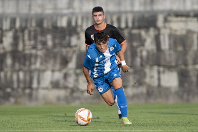 Kevin Sánchez, durante un partido con el Deportivo Juvenil
