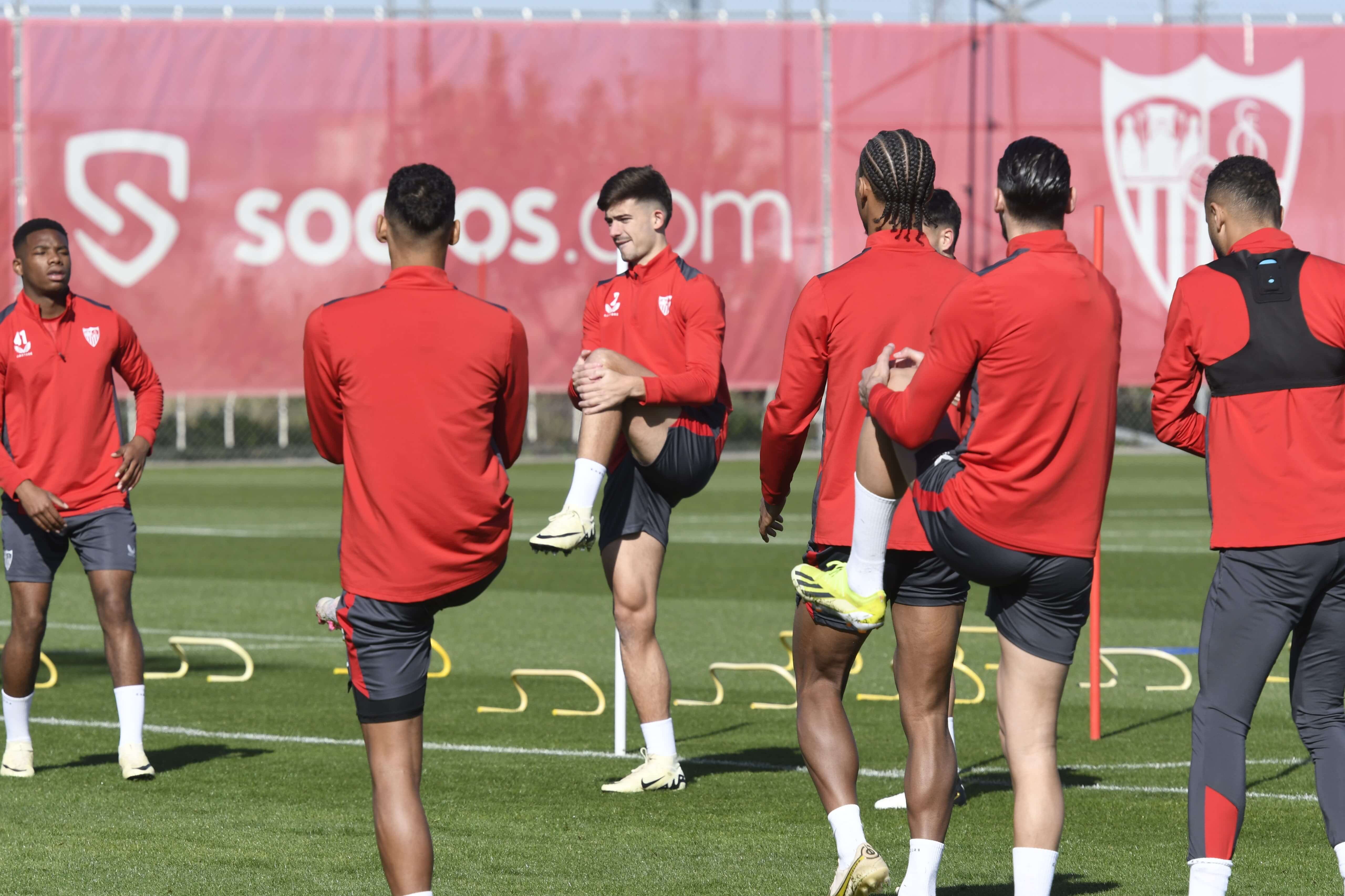 Kike Salas, en el entrenamiento de este viernes